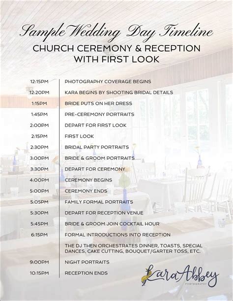 Foolproof Wedding Day Timeline for a 5 PM Ceremony.